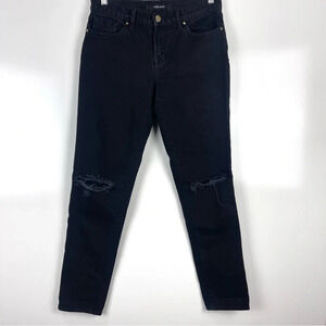 J Brand Jake Slim Boyfriend Jeans Black Distressed Size 25 Women’s Denim